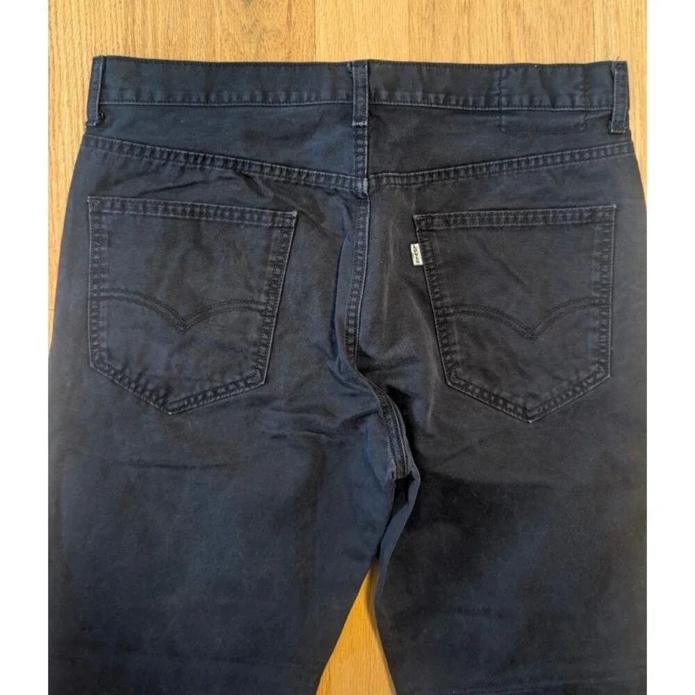 Levi's Mens Chino Pants W36 L30 Black Straight Leg Flat Front Cotton Casual